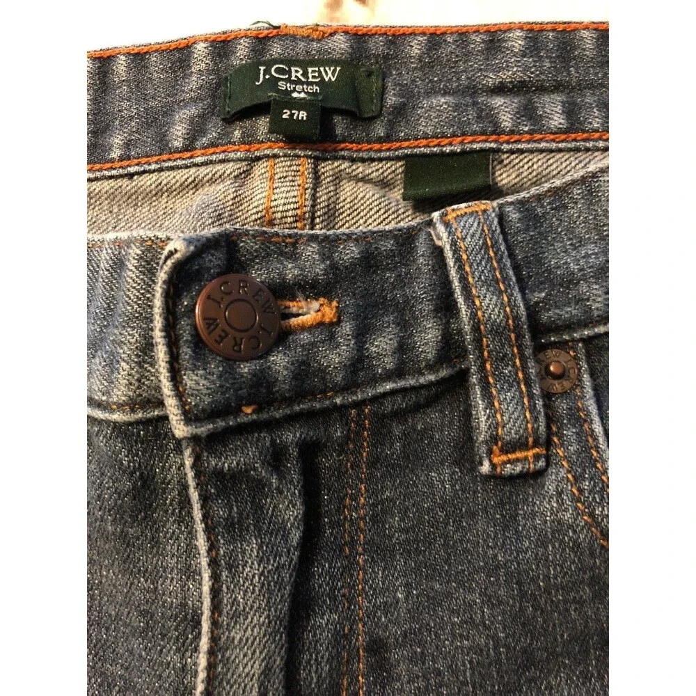 J. Crew Women's Jeans Slim Straight Leg Distressed Stretch Jeans Size 27 R x 32
